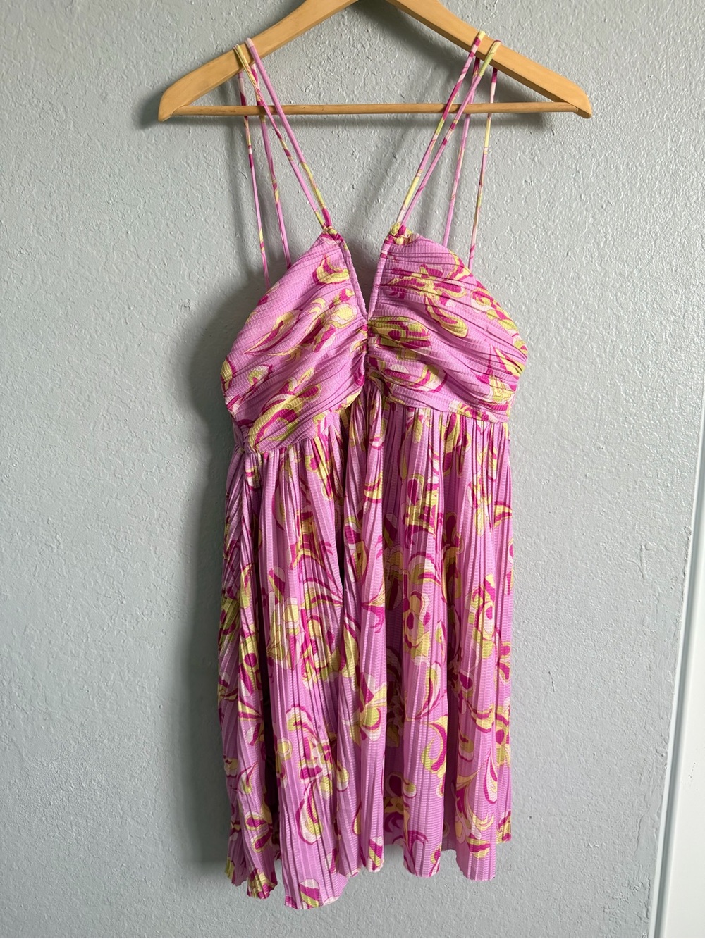 Zara Pink Floral Pleated Summer Sundress